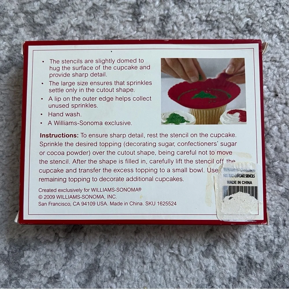 Williams Sonoma Holiday Cupcake Bundle New In Box Stencils Kit Christmas Party
